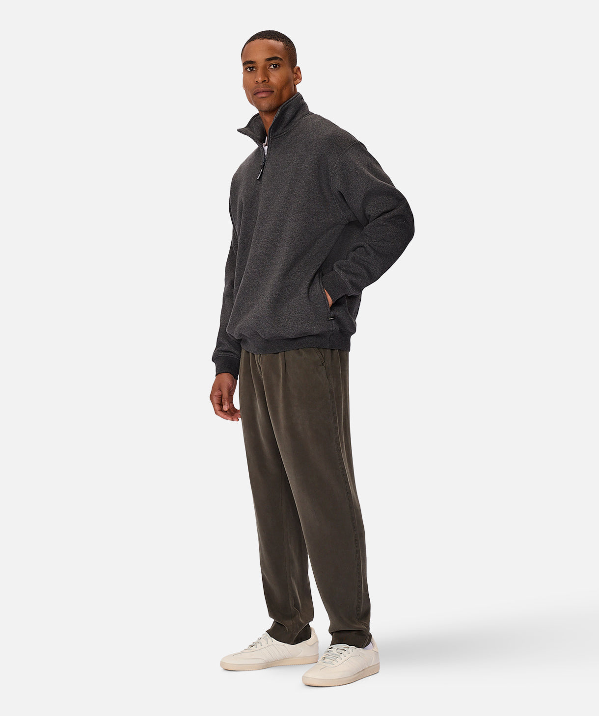 Staunton Tracktop Men's Athletic Jacket - Charcoal Marl Grey for Running, Gym & Outdoor Workouts