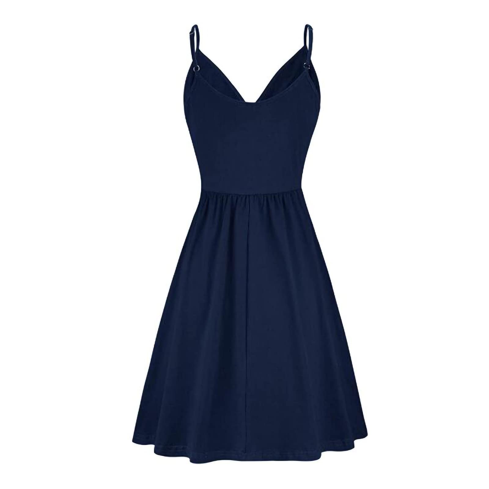 Women's Flowy Empire Waist Sleeveless Cami Dress - Elegant V-Neck Summer Casual Dress for Wedding Guest, Beach Party & Outdoor Events