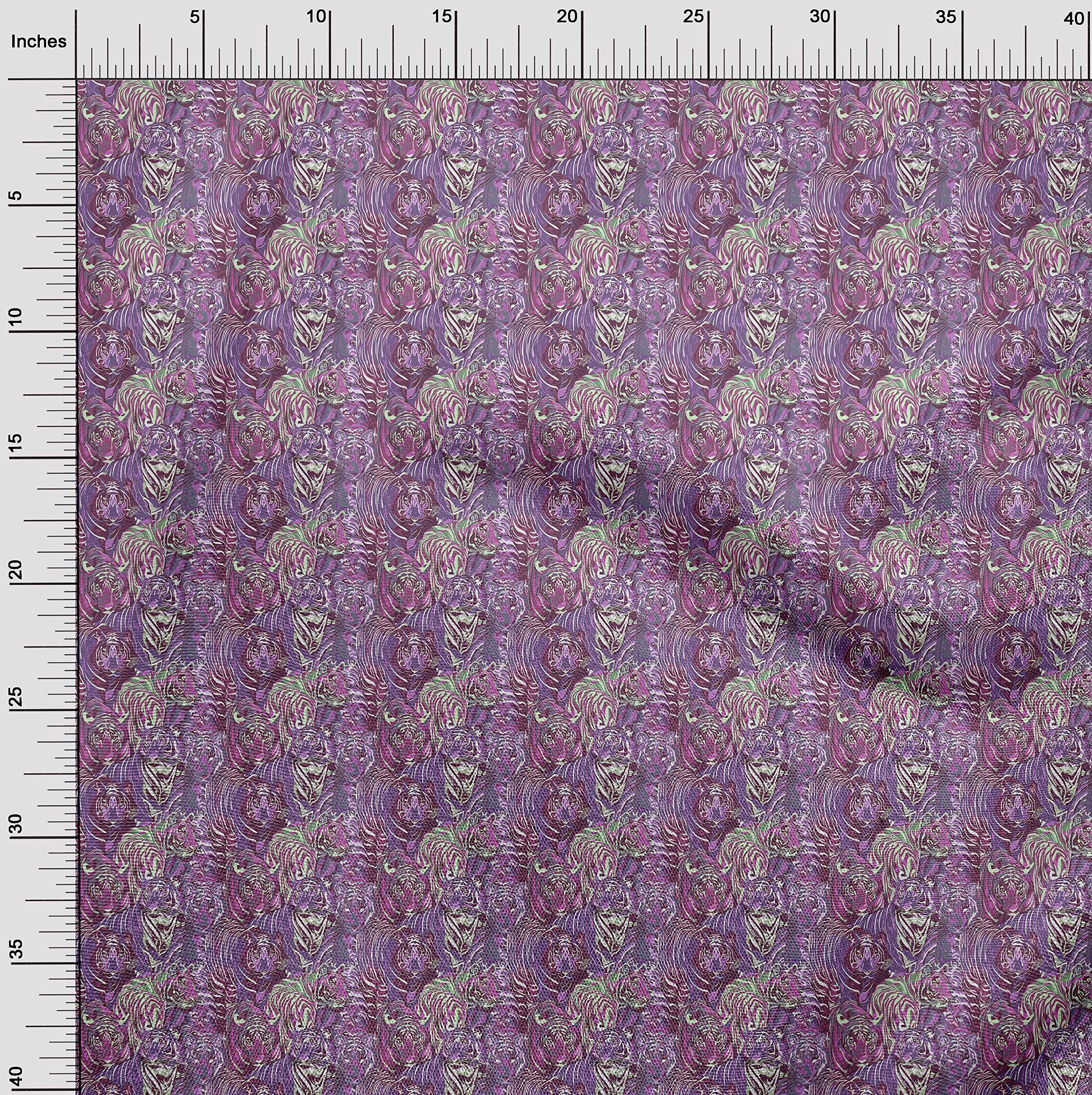 oneOone Rayon Purple Animal Print Fabric by The Yard - 56 Inch Wide DIY Sewing Material for Clothing, Crafts & Home Decor | Perfect for Dresses, Quilts & Upholstery