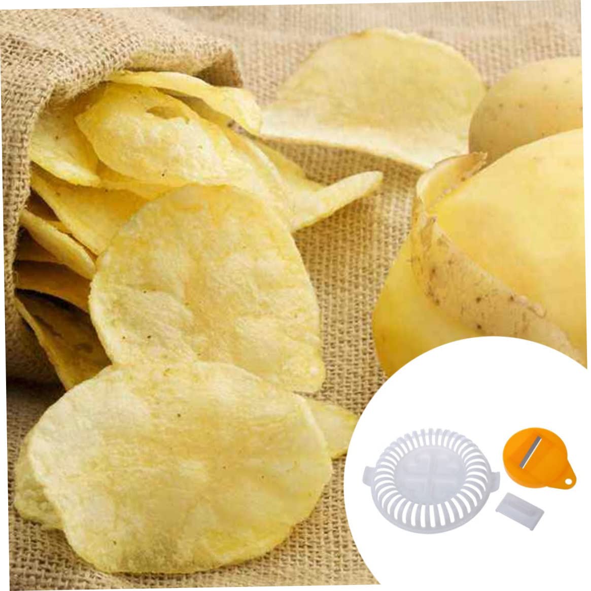 1 Set Creative Potato Chip Maker with Rack - Multi-Use Potato Baking Tray for DIY Baked Potato Chips - Perfect for Healthy Snacks, Parties & Family Cooking