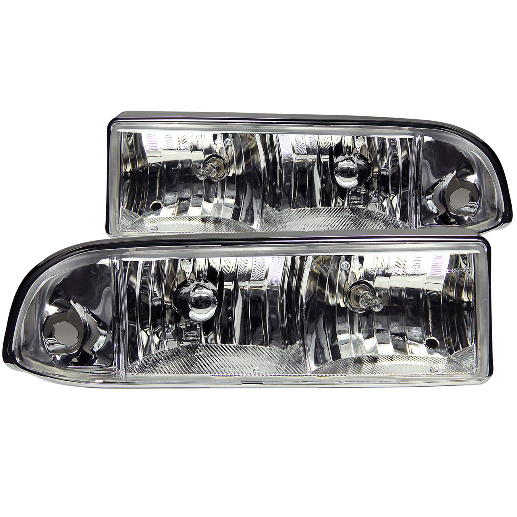 Anzo USA 111014 Chevrolet S10 Crystal Chrome Headlight Assembly Pair - Replacement Headlights for Chevy S10 Pickup Truck - Perfect for Night Driving & Off-Road Adventures