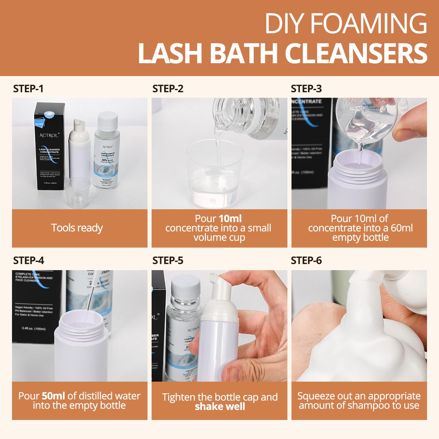 Eyelash Shampoo Concentrate 100ml - Gentle Lash Cleanser for DIY Eyelash Extensions | Almond Oil Formula | Perfect for Daily Lash Care & Extension Maintenance