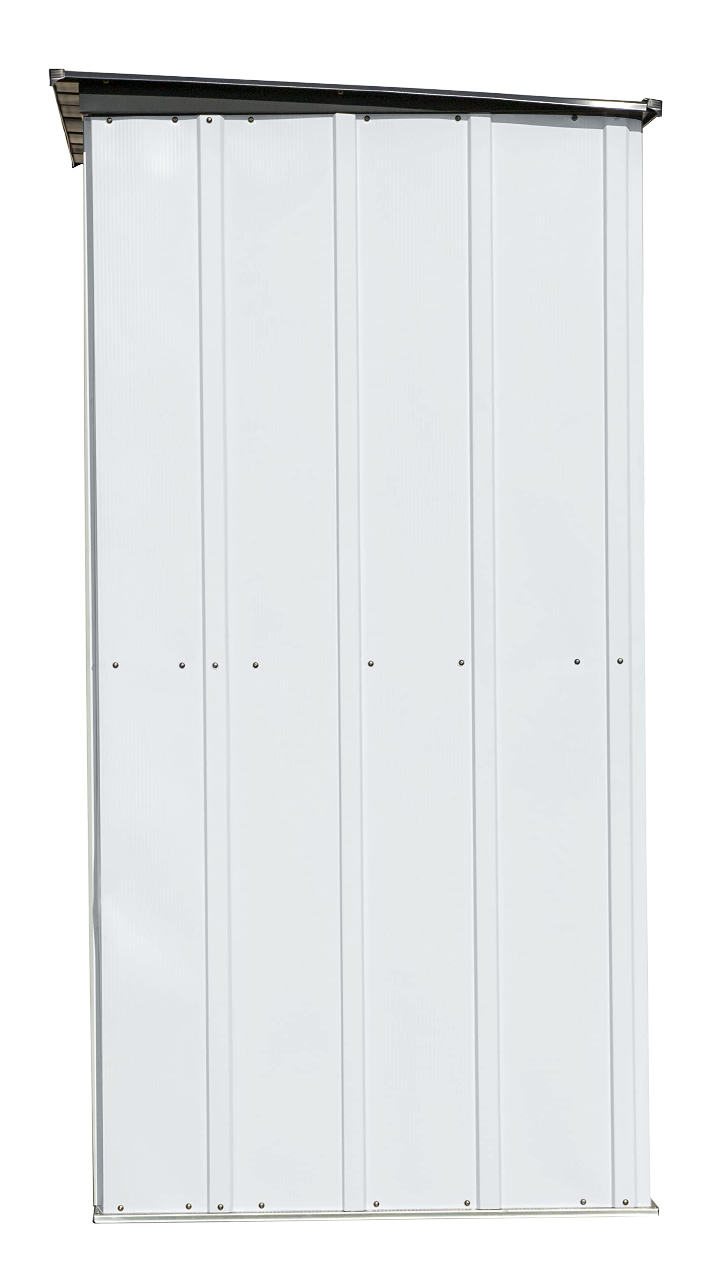 Arrow 5' x 3' x 6' Compact Outdoor Metal Storage Shed Kit - Flute Gray & Anthracite - Perfect for Backyard, Patio & Garden Organization