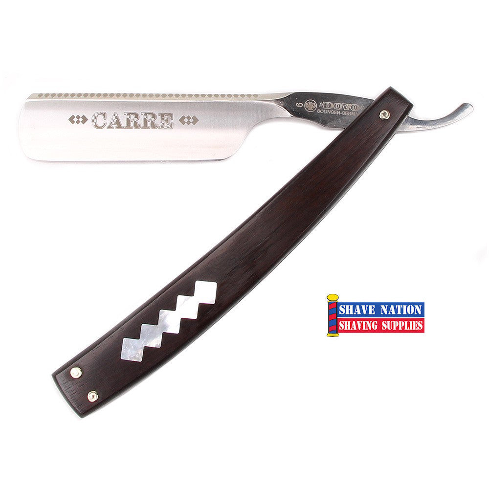 Dovo 6/8 Straight Razor with Grenadille Wood Handle & Pearl Inlay - Professional Barber Shaving Tool for Men's Grooming & Classic Wet Shaving at Home