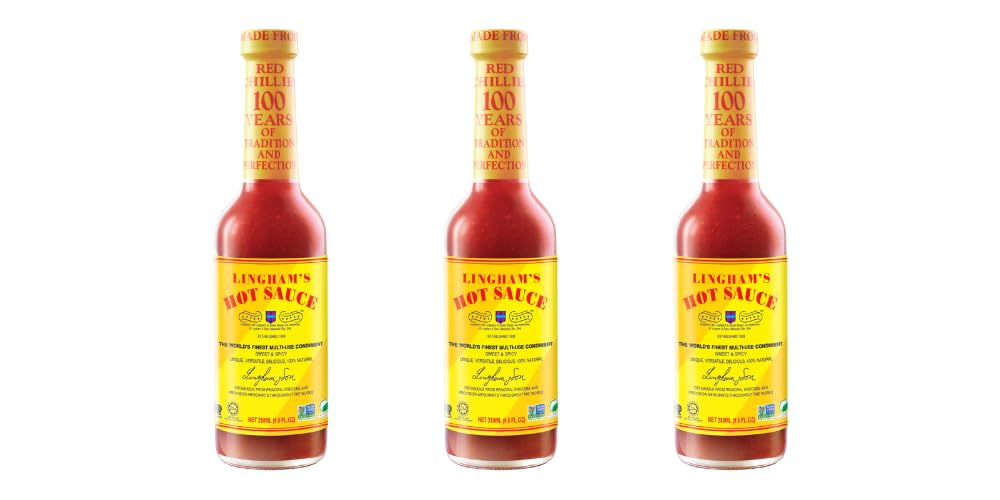 Lingham's Original Hot Sauce - 12.6 oz Bottle (Pack of 3) | Spicy Chili Pepper Sauce for Cooking, Grilling & Asian Cuisine | Perfect for Tacos, Wings & Marinades
