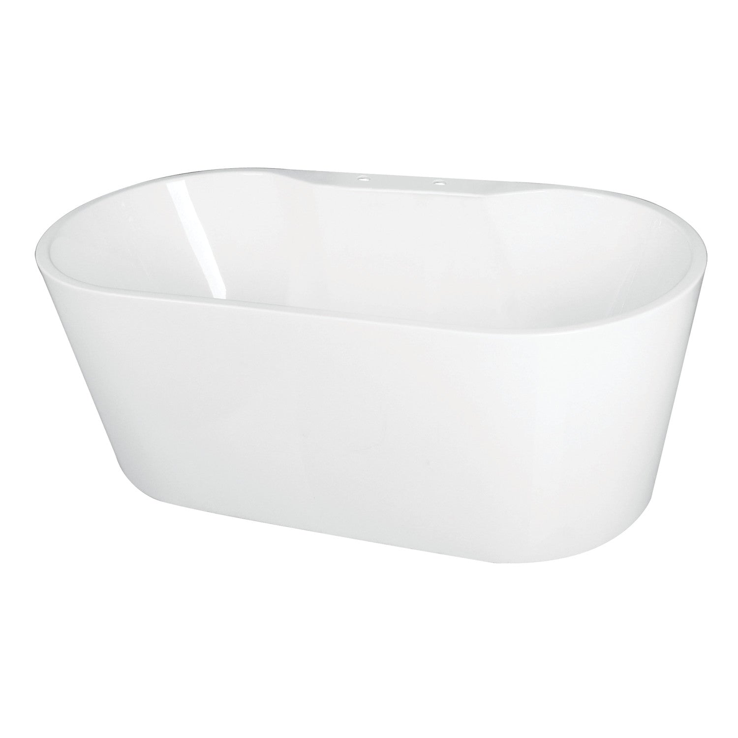 Aqua Eden VT7DE633023 63-Inch Freestanding Acrylic Oval Bathtub with Drain - Glossy White - Perfect for Luxury Bathrooms & Spa Retreats