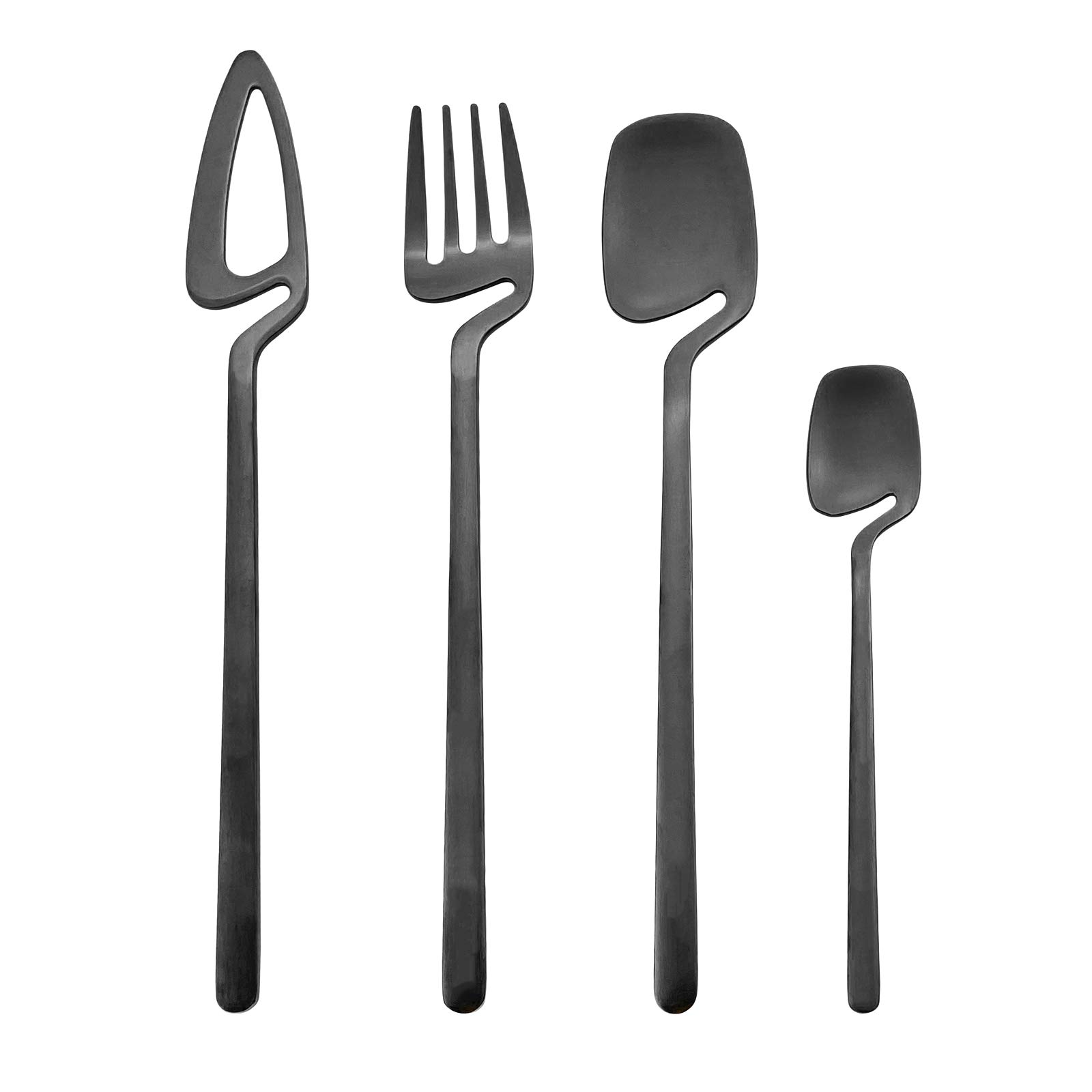 40-Piece 18/10 Stainless Steel Flatware Set for 10 - Matte Black Silverware Cutlery Set with Forks, Knives & Teaspoons - Dishwasher Safe, Durable & Easy Care - Perfect for Dinner Parties, Restaurants & Everyday Use