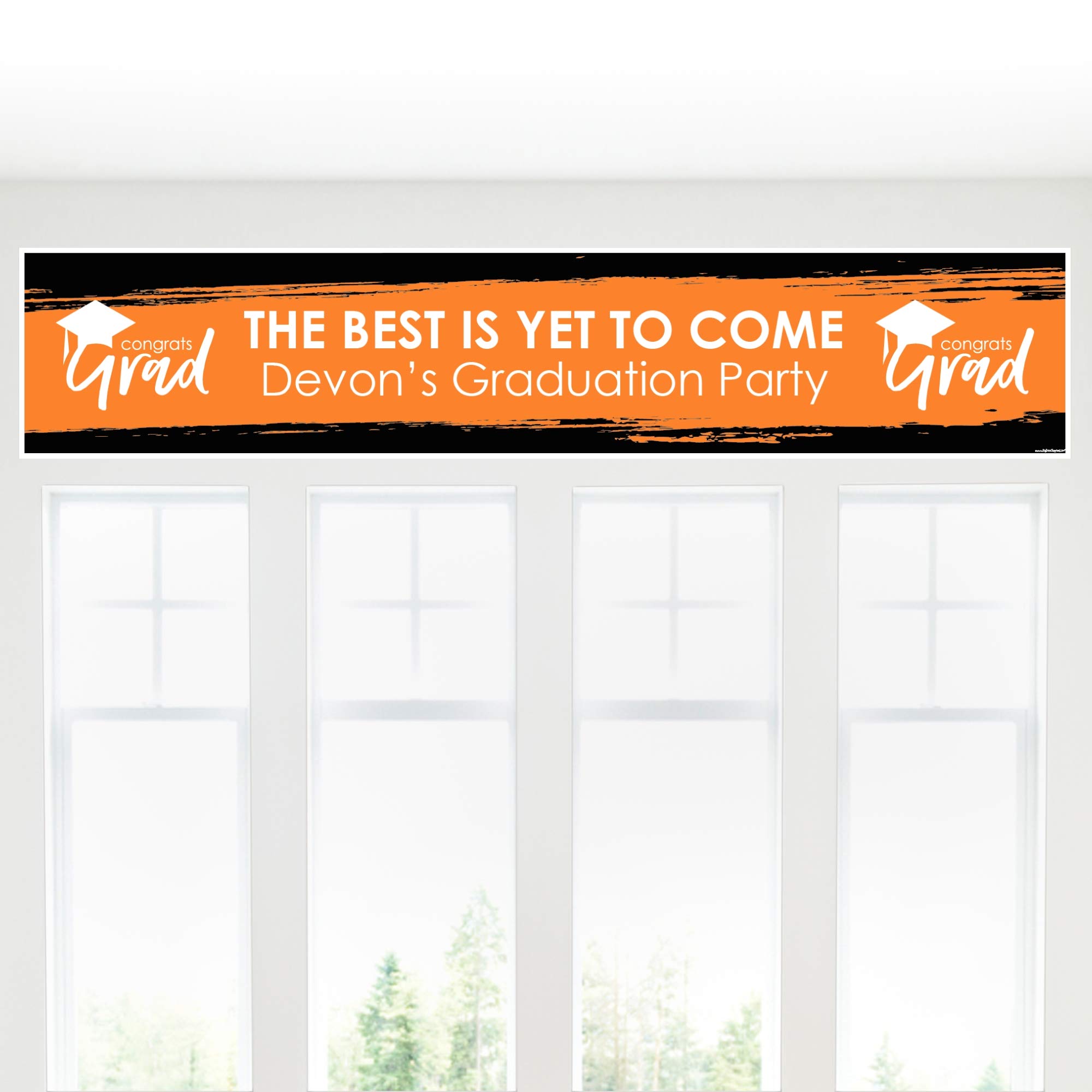 Personalized Orange Graduation Banner - Custom 'Best is Yet to Come' Party Decorations | Perfect for Graduation Parties, School Celebrations & Photo Backdrops