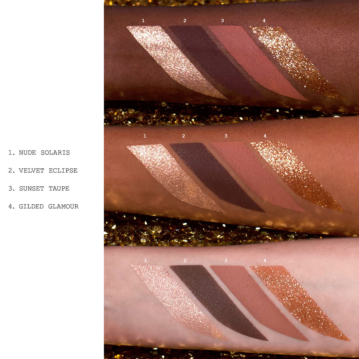 Divine Bronze Luxe Quad Eyeshadow Palette - Venusian Sunrise Shades for Day & Night Makeup Looks | Perfect for Parties, Weddings & Special Occasions