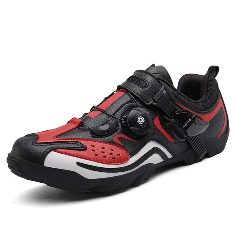 Men's Road & Mountain Bike Cycling Shoes - Lightweight MTB Sneakers for Triathlon Racing - Size 7 (Red) - Perfect for Outdoor Training, Commuting & Competitive Cycling