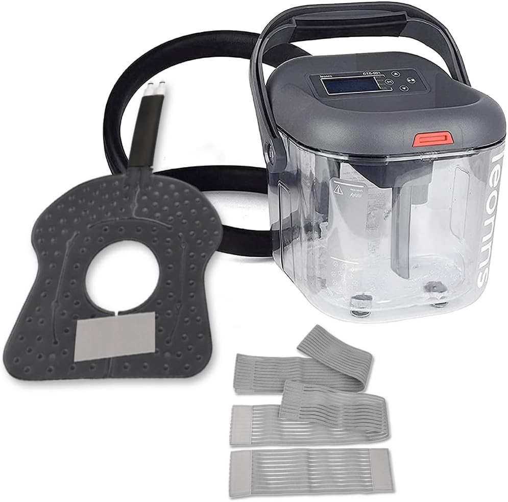 Cold Therapy Machine with Programmable Timer - Knee Ice Pack & Compression Pad for Post-Surgery Recovery - Cryotherapy Device for Knee Pain Relief, Swelling Reduction & Injury Rehabilitation (Perfect for ACL Surgery, Arthritis & Sports Injuries)