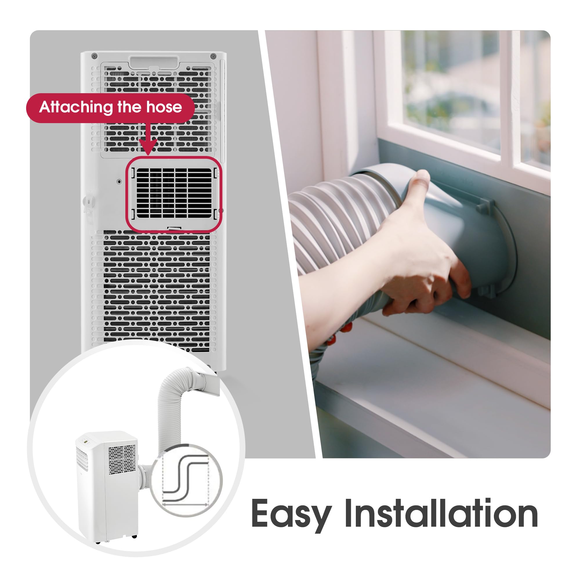 LG LP0524WFR 5,000 BTU Portable Air Conditioner with Remote - Cools 150 Sq.Ft Rooms, Ultra Quiet Operation, 115V (7,700 ASHRAE), White - Perfect for Bedrooms, Home Offices & Small Apartments