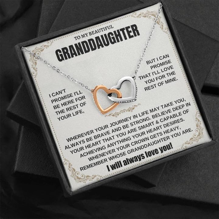 Granddaughter Necklace - Heartfelt Gift from Grandpa & Grandma, Birthday & Graduation Jewelry with Message Card & Gift Box - Perfect for Special Occasions & Keepsake Memories