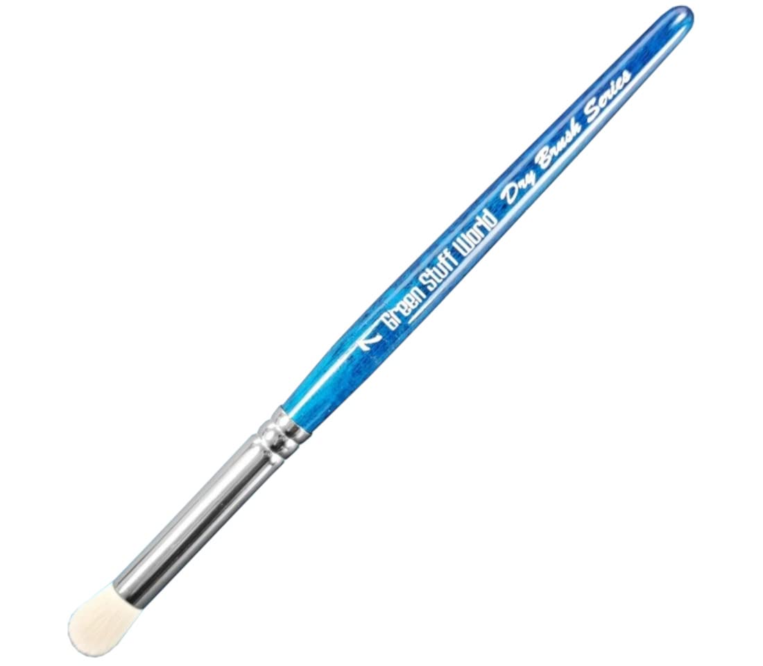 Green Stuff World Blue Series Dry Brush Size 7 (2955) - Premium Model & Miniature Painting Tool for Wargaming, Dioramas & Tabletop Scenes - Perfect for Dry Brushing Techniques on Warhammer, D&D & Scale Models