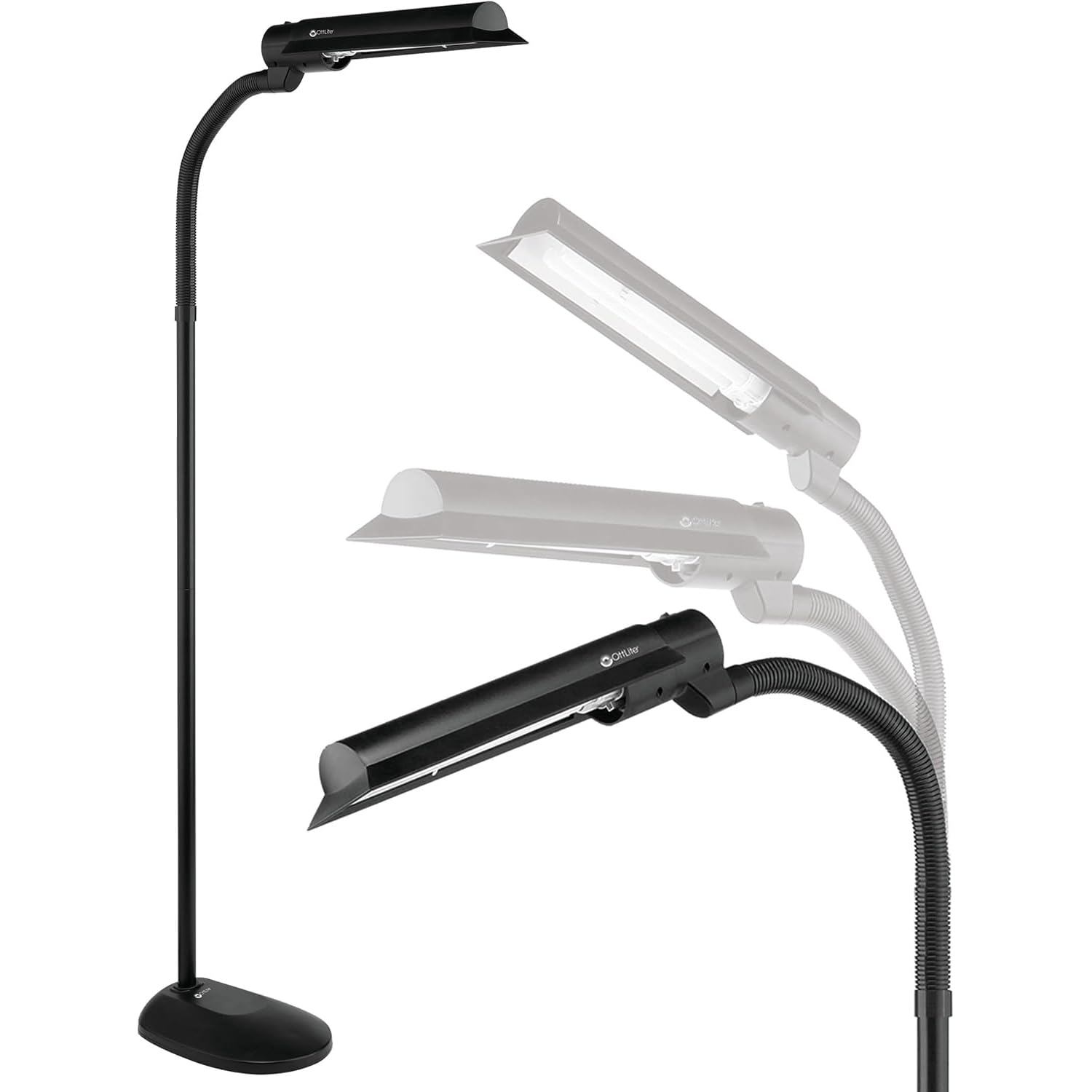 OttLite 18W Adjustable Floor Lamp with WingShade - Bright LED Task Lighting for Crafts, Sewing, Reading, Office & Living Room - Perfect for Hobbies, Work & Relaxation