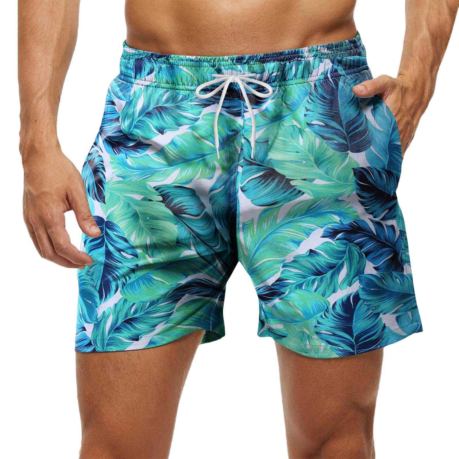 Men's Quick-Dry 5-Inch Swim Trunks - Khaki Bathing Suit Shorts for Beach, Pool & Water Sports | Comfortable Summer Swimwear