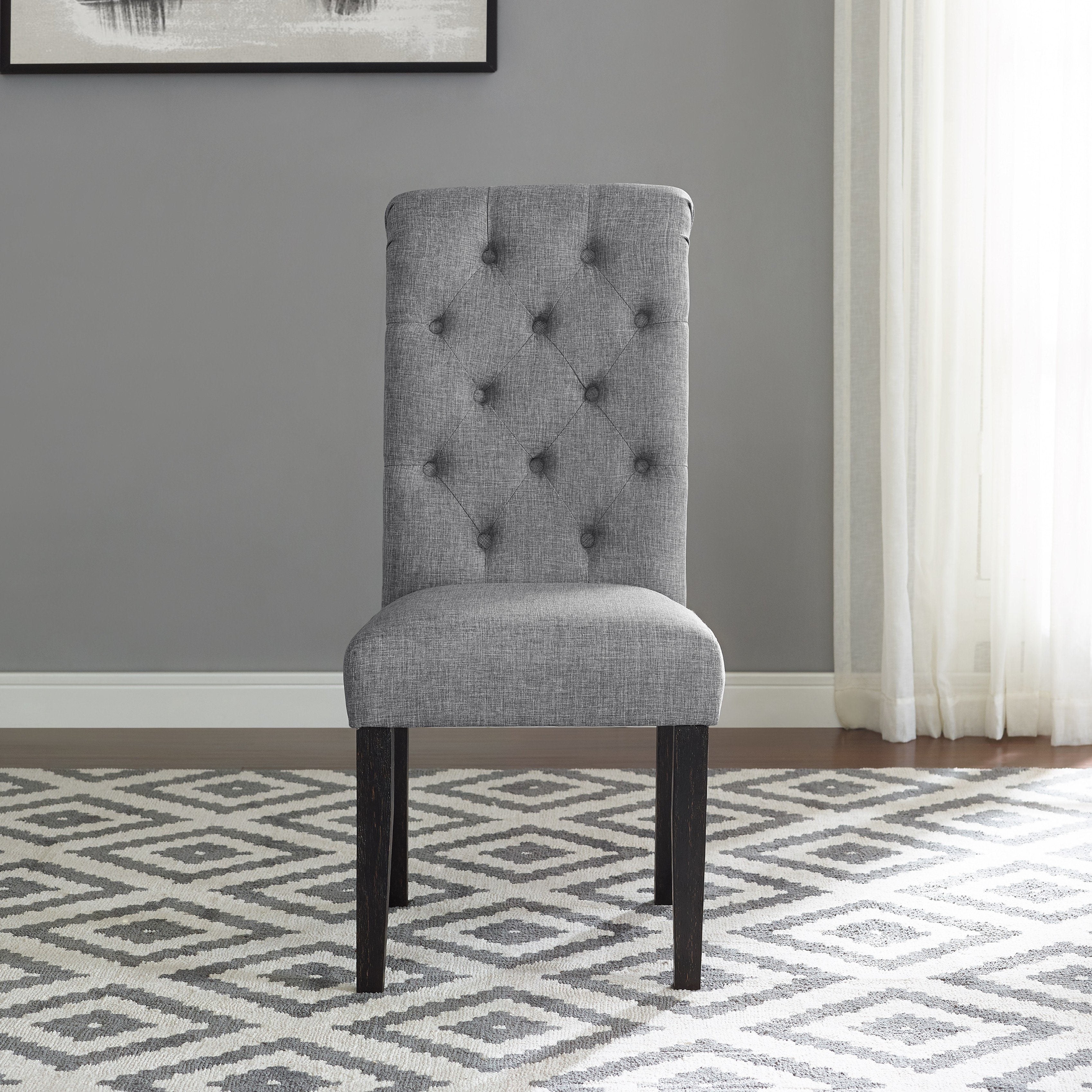 Roundhill Furniture Leviton Urban Style Dark Wash Wood Dining Set: Table, 4 Chairs & Bench in Gray - Modern Farmhouse Kitchen & Dining Room Furniture for Family Gatherings