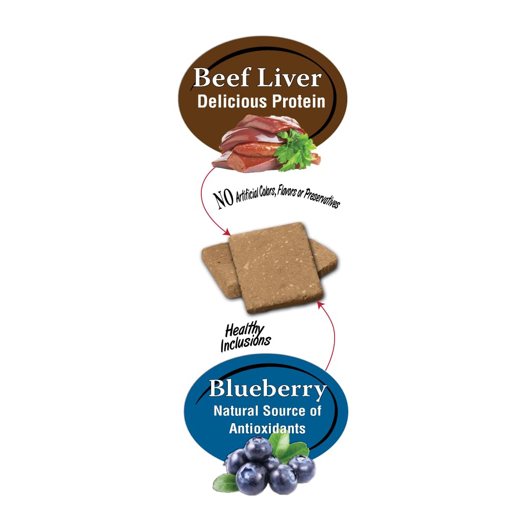 Premium Freeze-Dried Beef Liver & Blueberry Dog Treats - High Protein, Low Fat, Nutrient-Rich Snack for Immune Health - 58g (Medium) - Perfect for Training Rewards & Daily Health Boosts