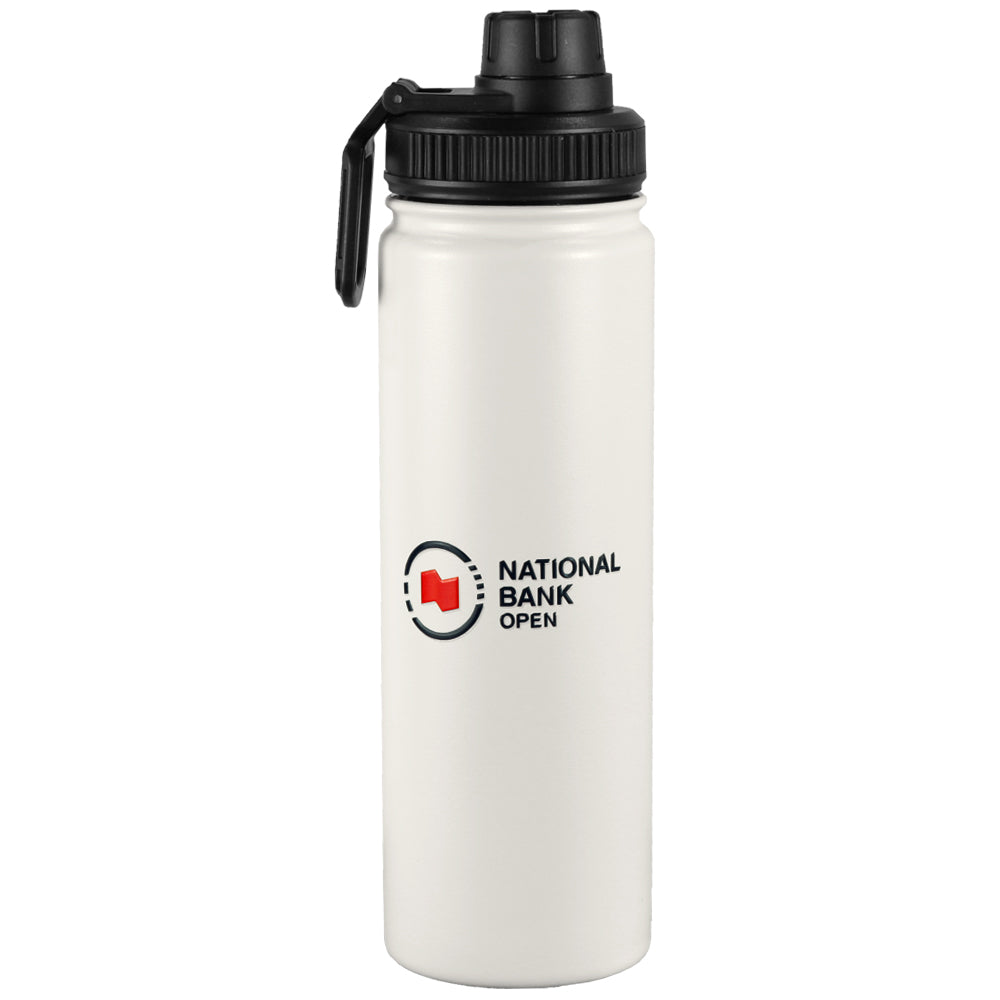 NBO Toronto Namaka 21oz Insulated Water Bottle - Leak Proof, BPA Free Stainless Steel Thermos for Gym, Hiking & Travel - White