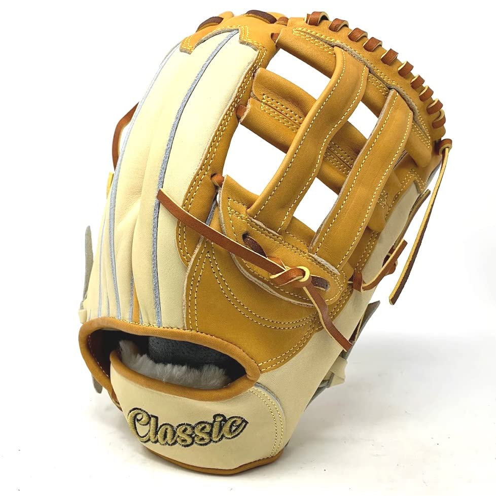 12.75 Inch Classic Tan Outfield Baseball Glove - H Web Design for Right Hand Throw | Perfect for Youth & Adult Fielding Practice, Games & Training