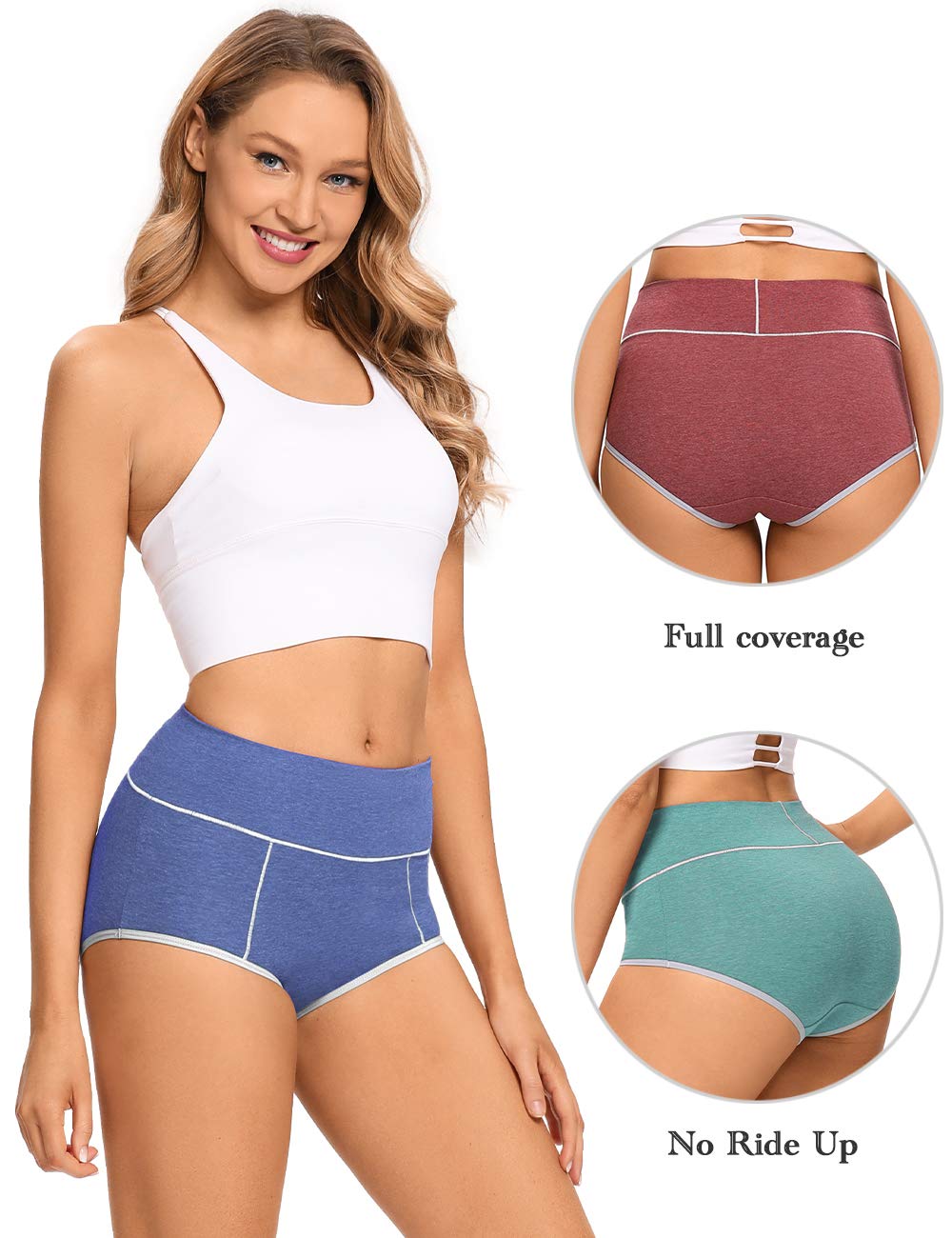 POKARLA Women's Cotton Underwear - High Waist Full Coverage Briefs - Soft Breathable Postpartum Panties - Stretch Underpants for Comfort & Support - Perfect for Pregnancy, Postpartum & Everyday Wear