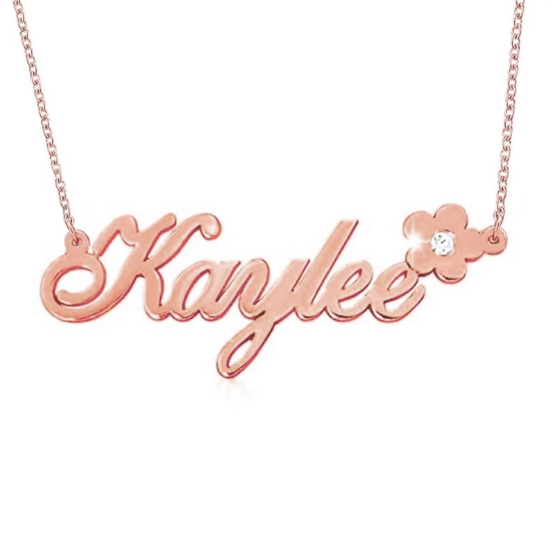 10K, 14K, 18K Solid Gold Personalized Name Necklace for Women - Custom Engraved Jewelry Gift (G-H Color, I2-I3 Clarity) - Perfect for Birthdays, Anniversaries & Special Occasions