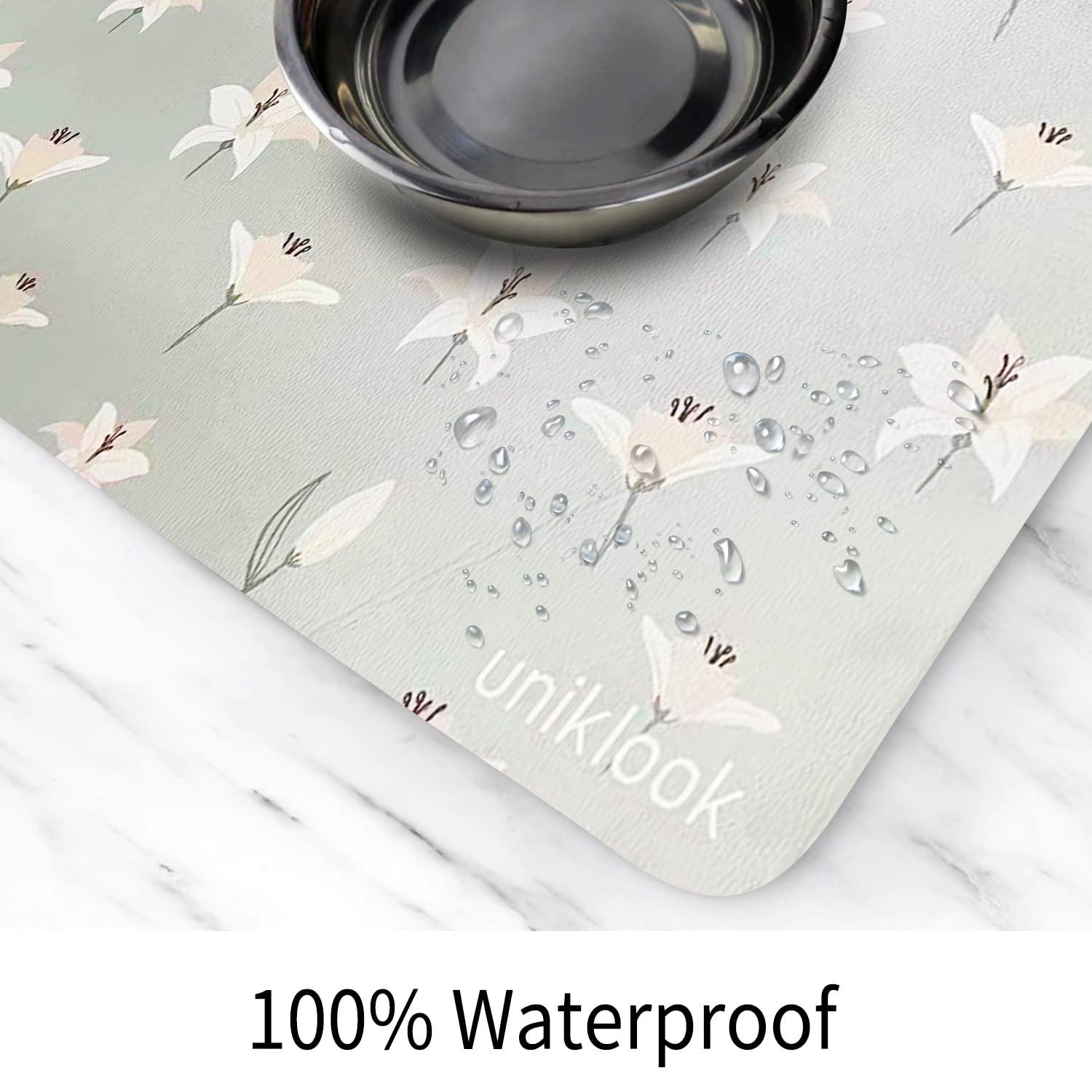 Non-Slip Waterproof Dog Food Mat - Durable Pet Feeding Mat for Bowls, Food & Water - Easy Clean Dog Bowl Placemat for Kitchen & Floor - Perfect for Messy Eaters & Spills - UnikLook