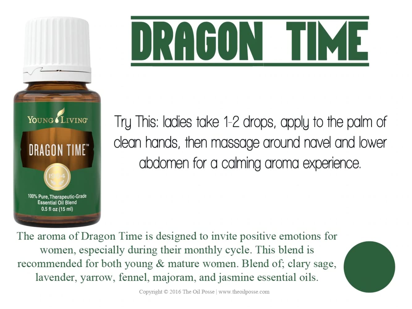 Young Living Dragon Time 15ml Essential Oil - Balancing & Soothing Aroma for Women's Comfort, Stress Relief & Relaxation, Sweet Herbaceous Scent | Natural Support for Menstrual Discomfort, PMS & Emotional Well-Being | Perfect for Aromatherapy, Massage & Diffuser Use