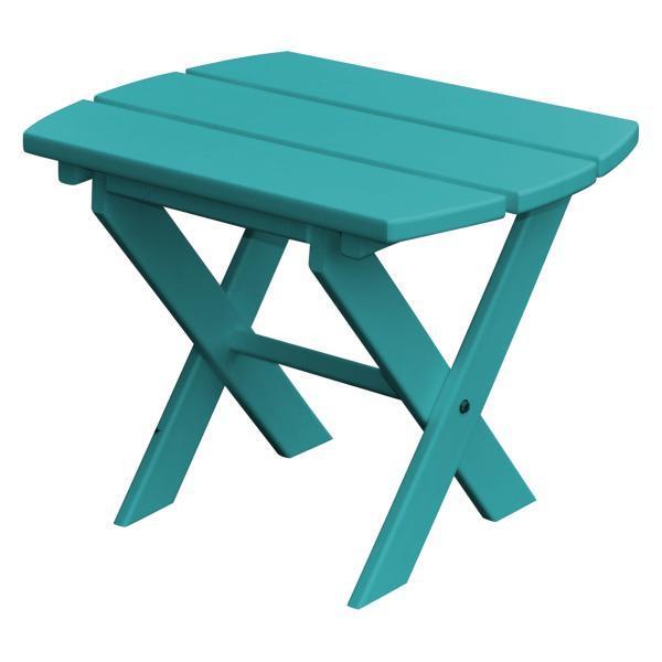 A & L Furniture Poly Folding End Table - Compact Side Table for Small Spaces, Patio, Camping & Dorm Room - Lightweight Portable Coffee Table with Sturdy Frame