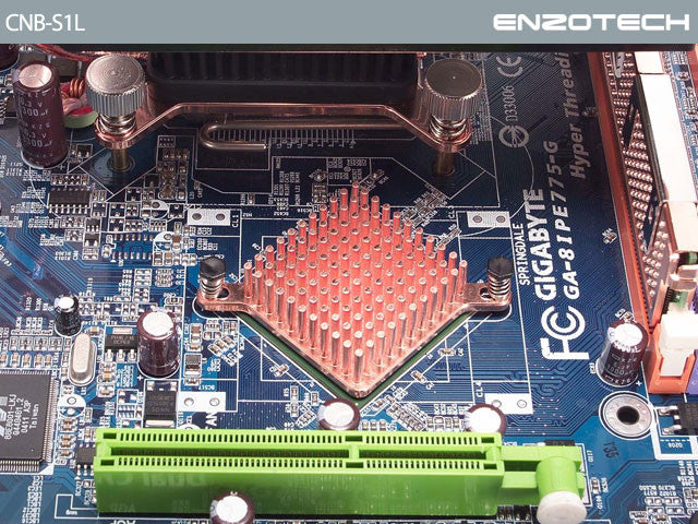 Enzotech Low Profile One Piece Forged Copper Northbridge Heatsink CNB-S1L - Premium Cooling Solution for PC Motherboards & Gaming Rigs