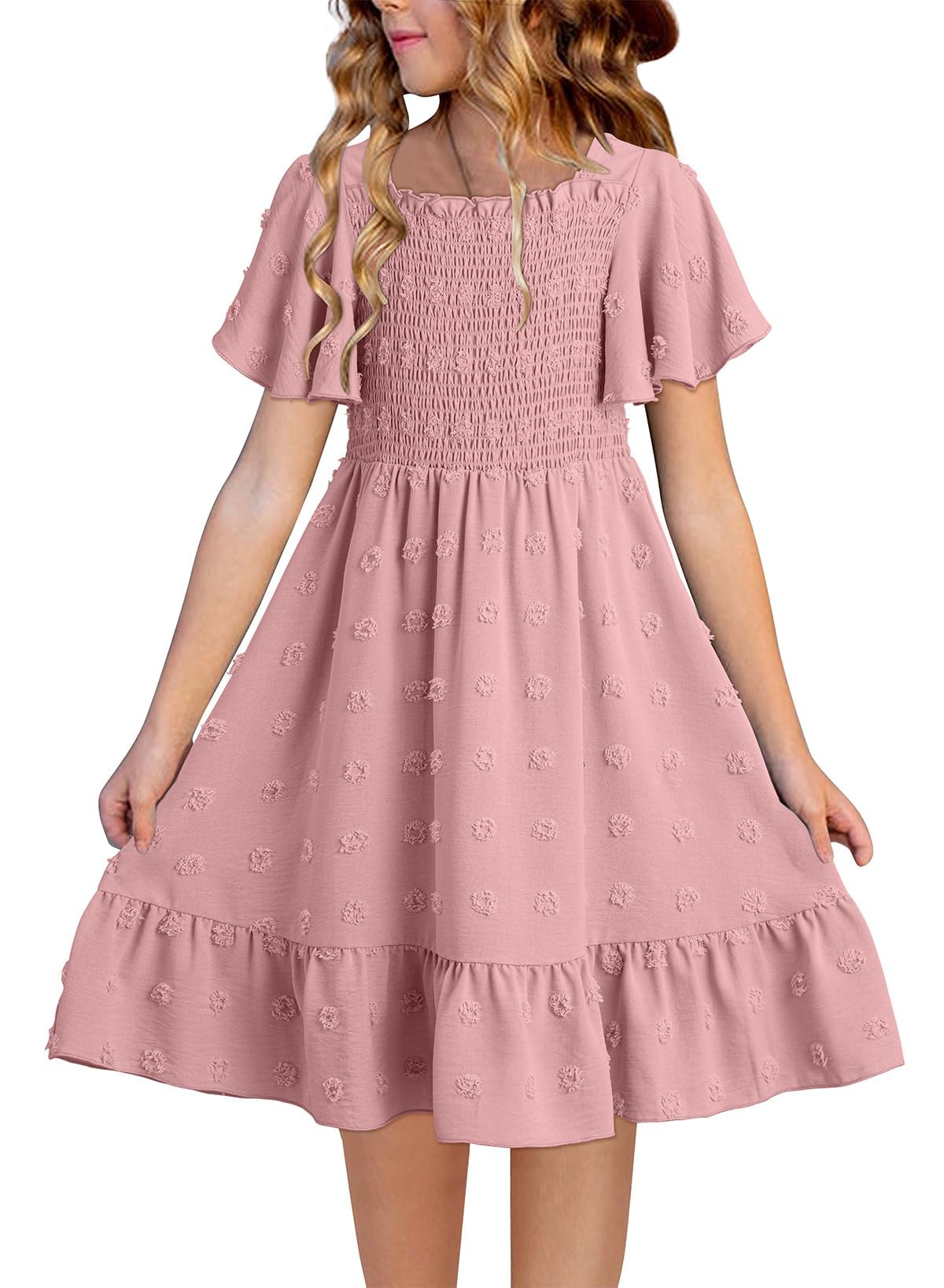 Blibean Girls' Summer Chiffon Dresses 2025 - Floral Print Casual Sundresses for Kids Ages 6-15 Years | Perfect for Beach Vacations, Birthday Parties & Family Outings