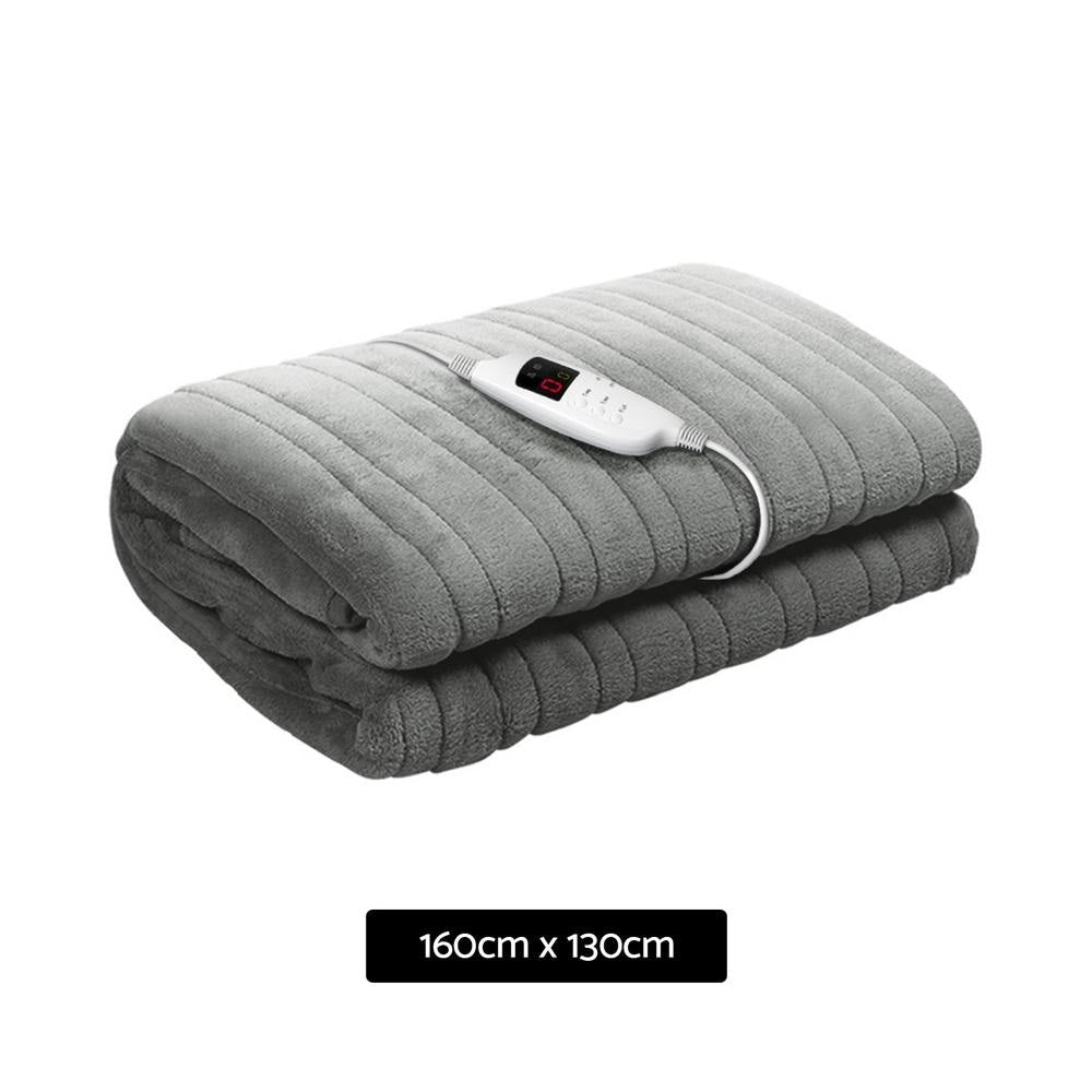 Electric Heated Throw Blanket - Ultra Soft Fleece & Washable - Perfect for Winter Warmth, Cozy Nights & Relaxation - Silver