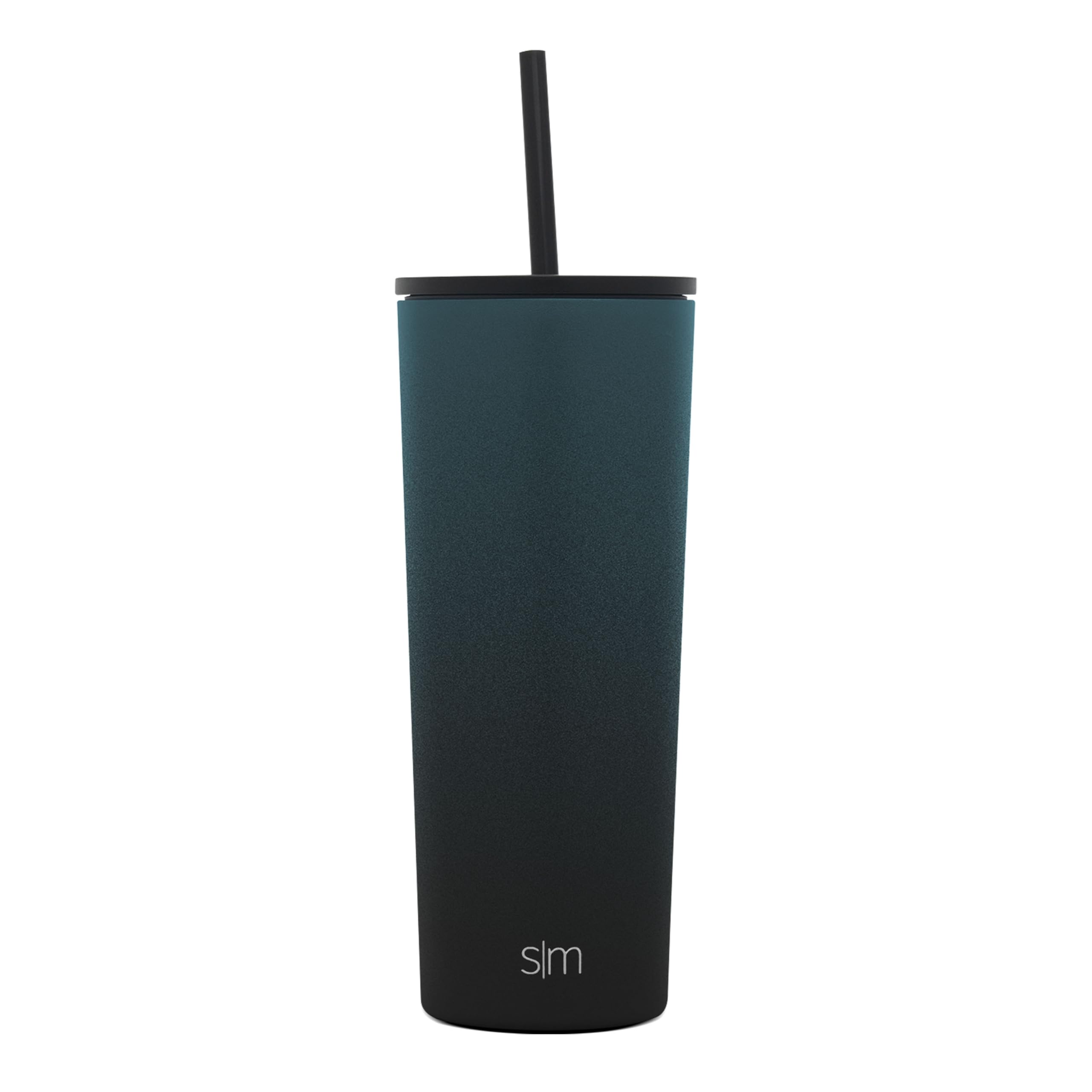 Simple Modern 24oz Insulated Stainless Steel Tumbler with Lid & Straw - Reusable Travel Mug for Iced Coffee & Cold Drinks - Leakproof Water Bottle for Office, Gym, Hiking & Car Commute - Classic Moonlight Design - Perfect Gift for Women & Men