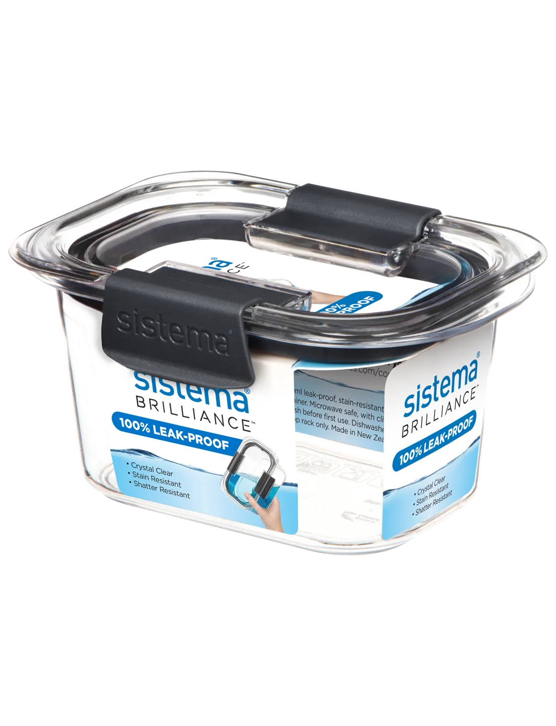 Sistema Brilliance Leak Proof Food Storage Containers - Airtight BPA-Free Kitchen Organizers for Meal Prep, Leftovers & On-the-Go Lunches