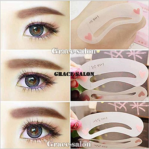 3-in-1 Eyebrow Stencil Kit - Professional Brow Shaping Template for Perfect Arched, Angled & Rounded Brows - DIY Makeup Tool for Home Grooming & Salon Use
