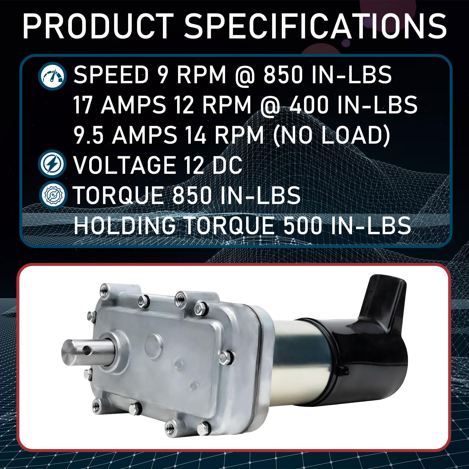 Power Gear RV Slide Out Motor - 12V Replacement Gearbox Motor (PN 523900, 521976, 524327, 522967, 52398) - Compatible with RV Slide-Out Systems for Smooth Operation