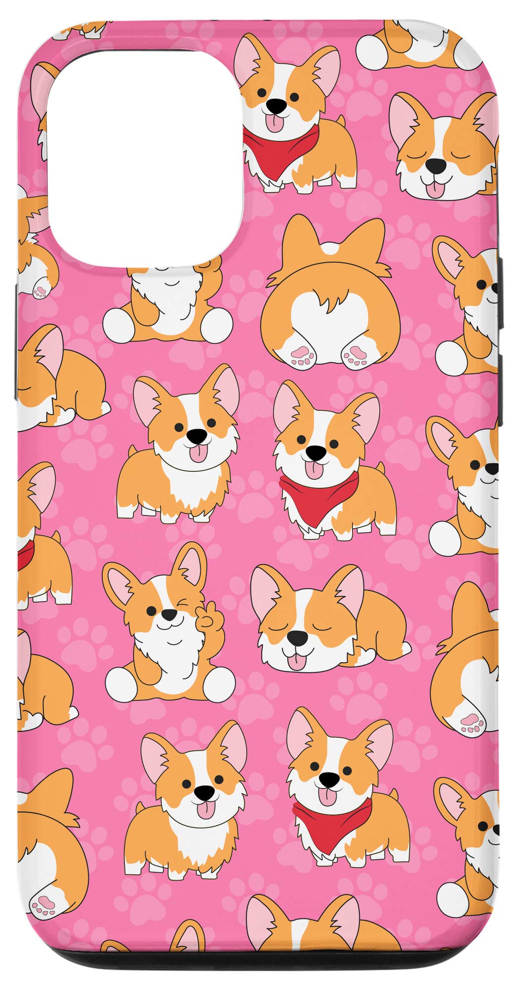 iPhone 12/12 Pro Corgi Cute Pink Dog Paw Phone Case - Perfect Gift for Pet Lovers, Ideal for Daily Use & Travel