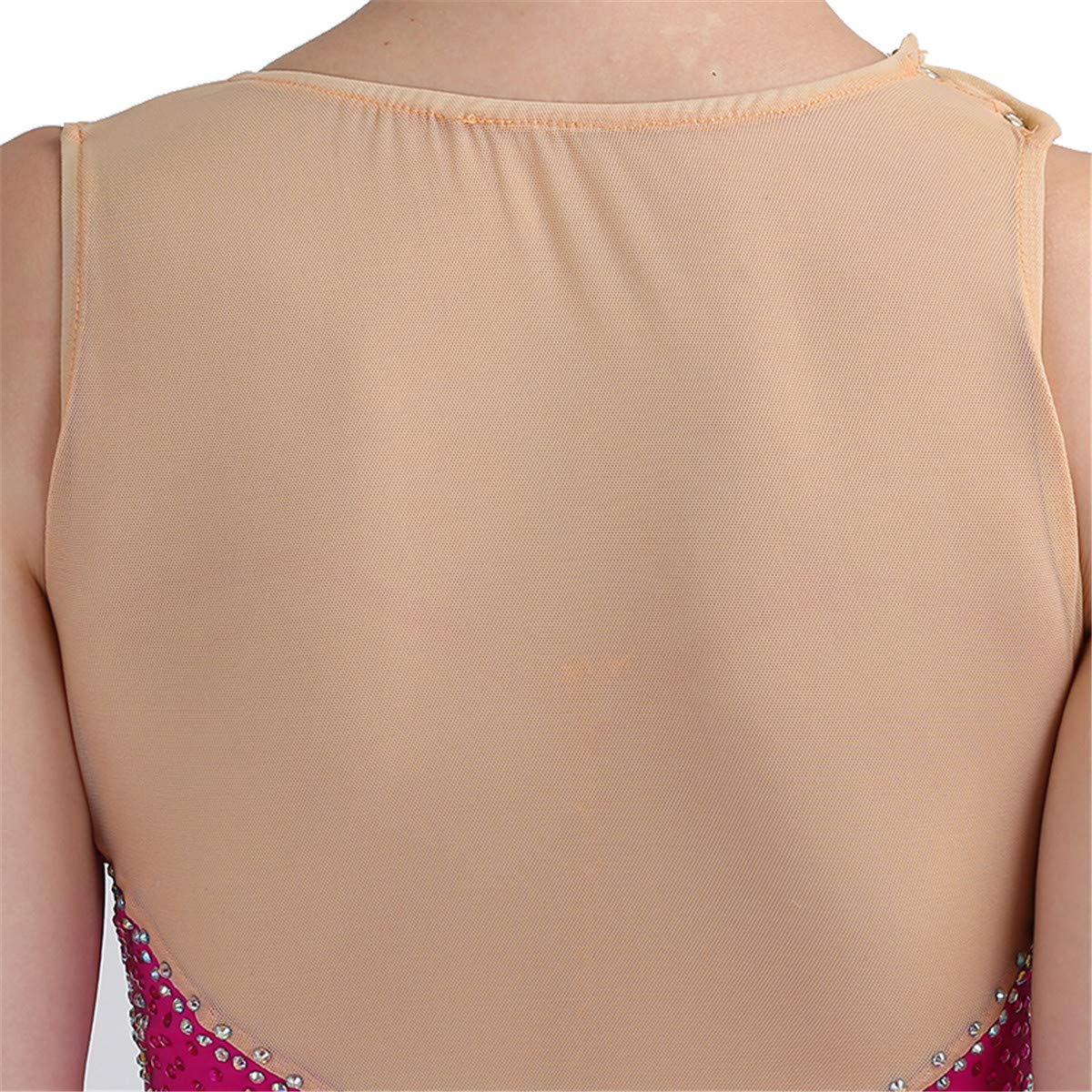 Elegant Pink Ice Skating Dress for Women - Sleeveless Beaded Rhinestone Competition Dress | Figure Skating, Ice Dance & Performance Outfit