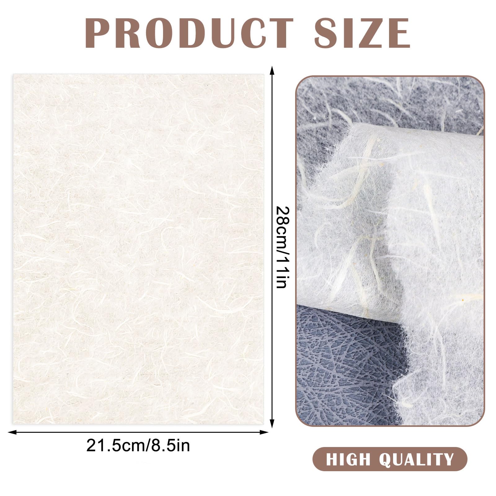 60 Sheets Mulberry Paper Rice Paper - Handmade Decoupage Paper for Writing, Drawing, Scrapbooking & DIY Art Crafts (Cream) | Perfect for Calligraphy, Watercolor Painting & Wedding Invitations