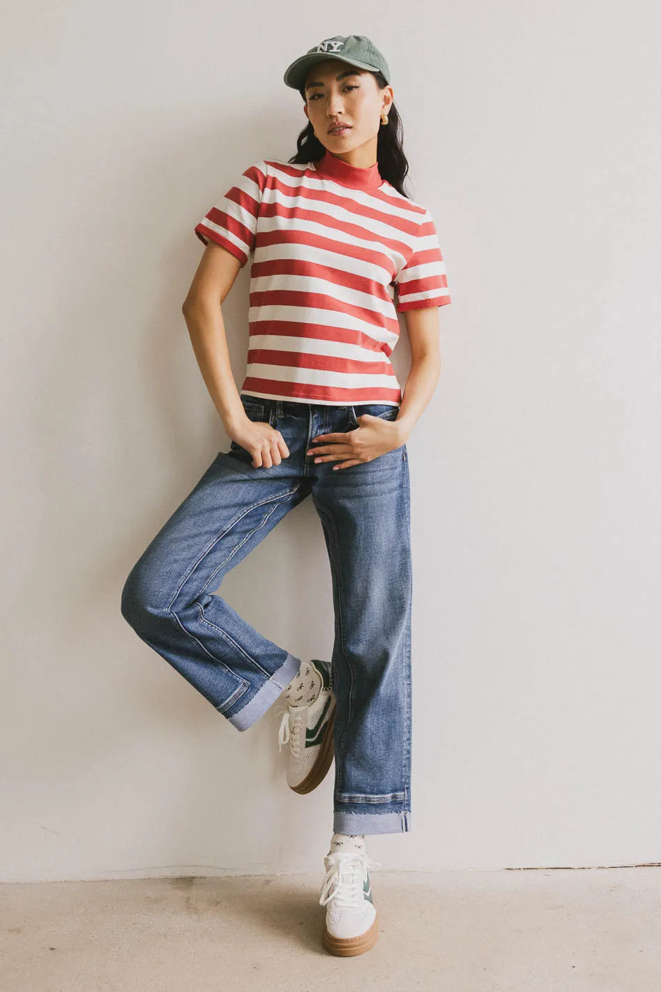 Grenna Striped Women's Red Top - Casual & Chic Blouse for Everyday Wear | Perfect for Work, Dates & Outings | FINAL SALE