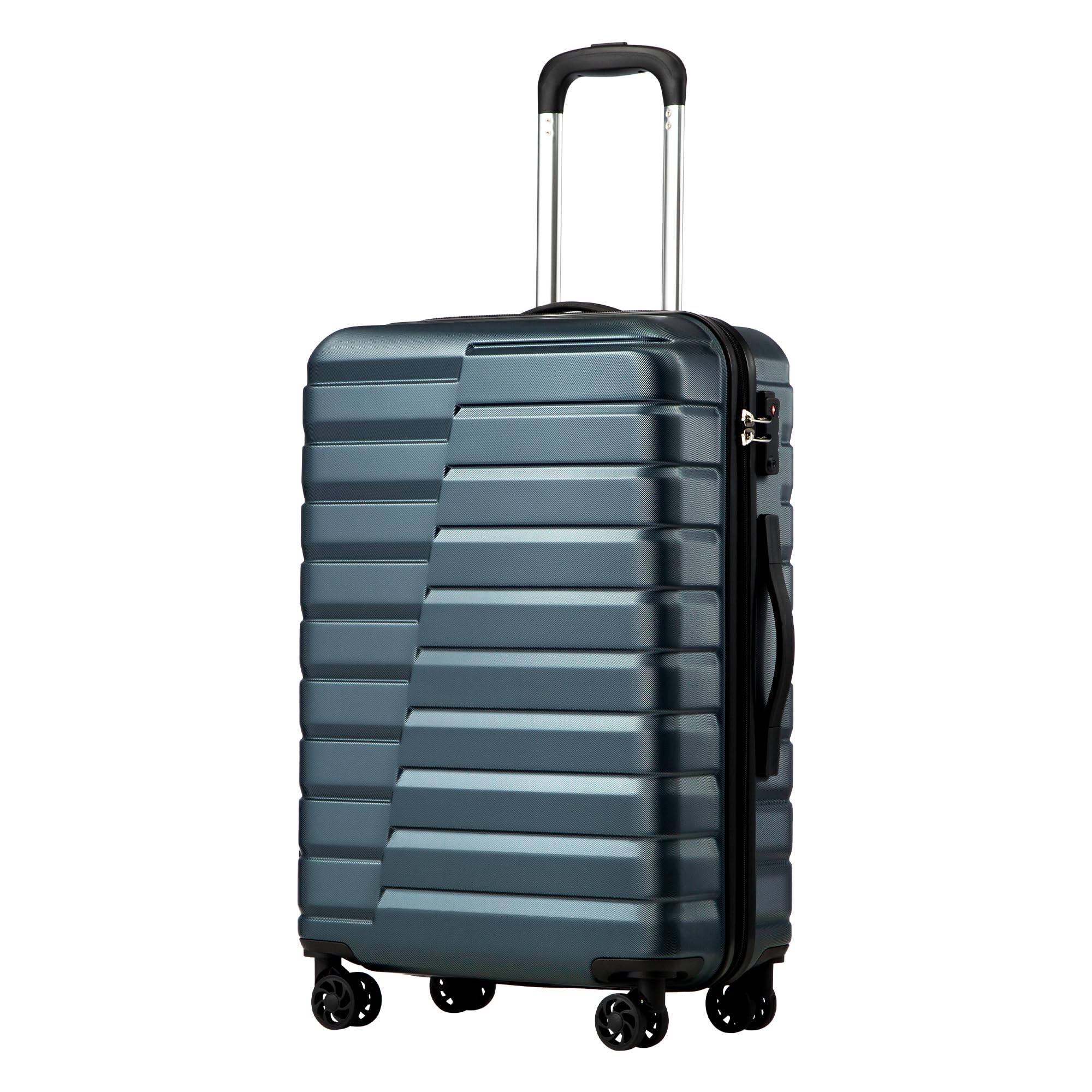 Coolife Hardside Carry-On Luggage Suitcase with TSA Lock, Spinner Wheels & Telescopic Handle - Lightweight PC+ABS Luggage for Business Travel & Weekend Getaways