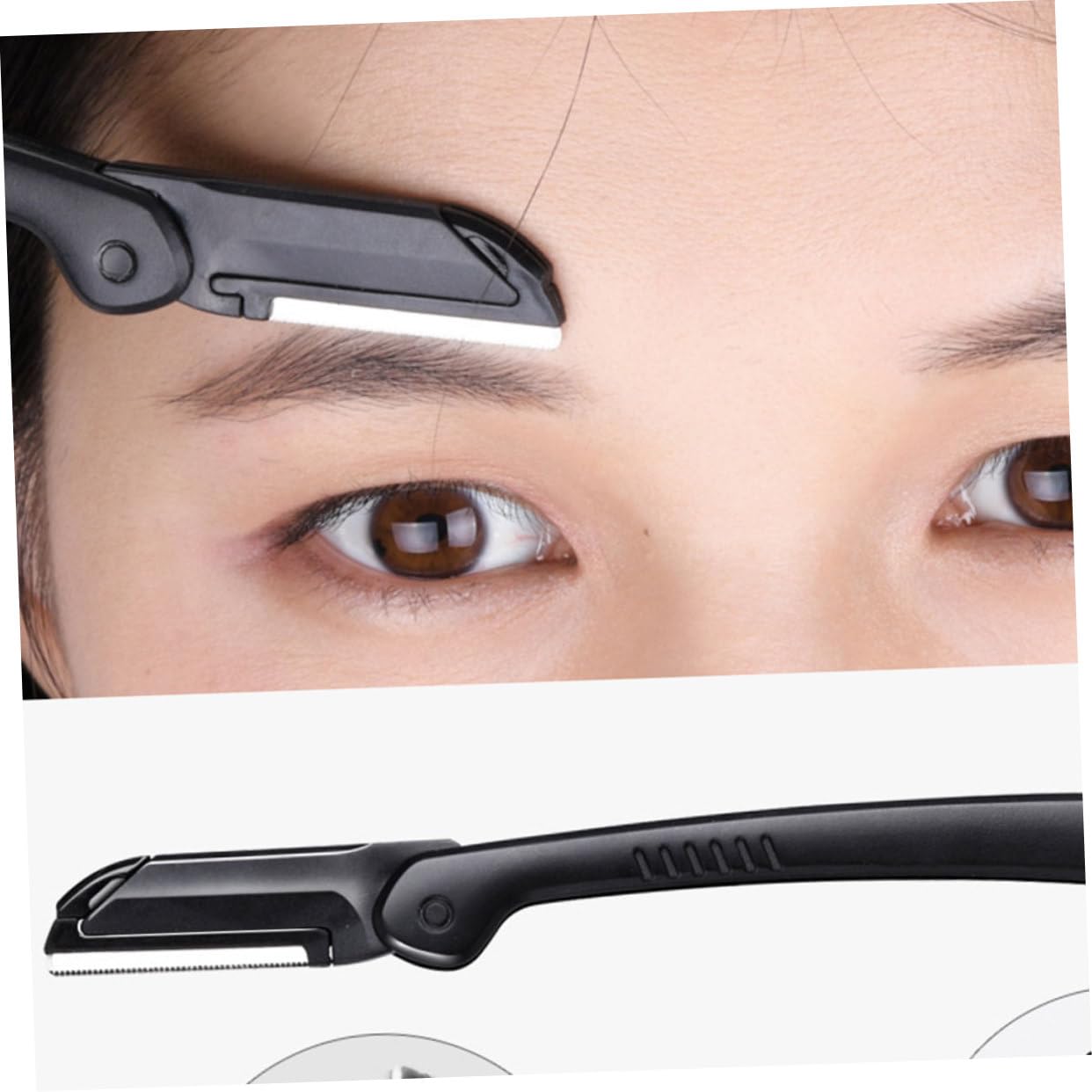 FRCOLOR 10-Pack Portable Eyebrow Trimmer & Facial Hair Shaver - Rechargeable Eyebrow Shaper Kit with Precision Blades for Women & Men | Perfect for Travel, Home Use, and Eyebrow Grooming