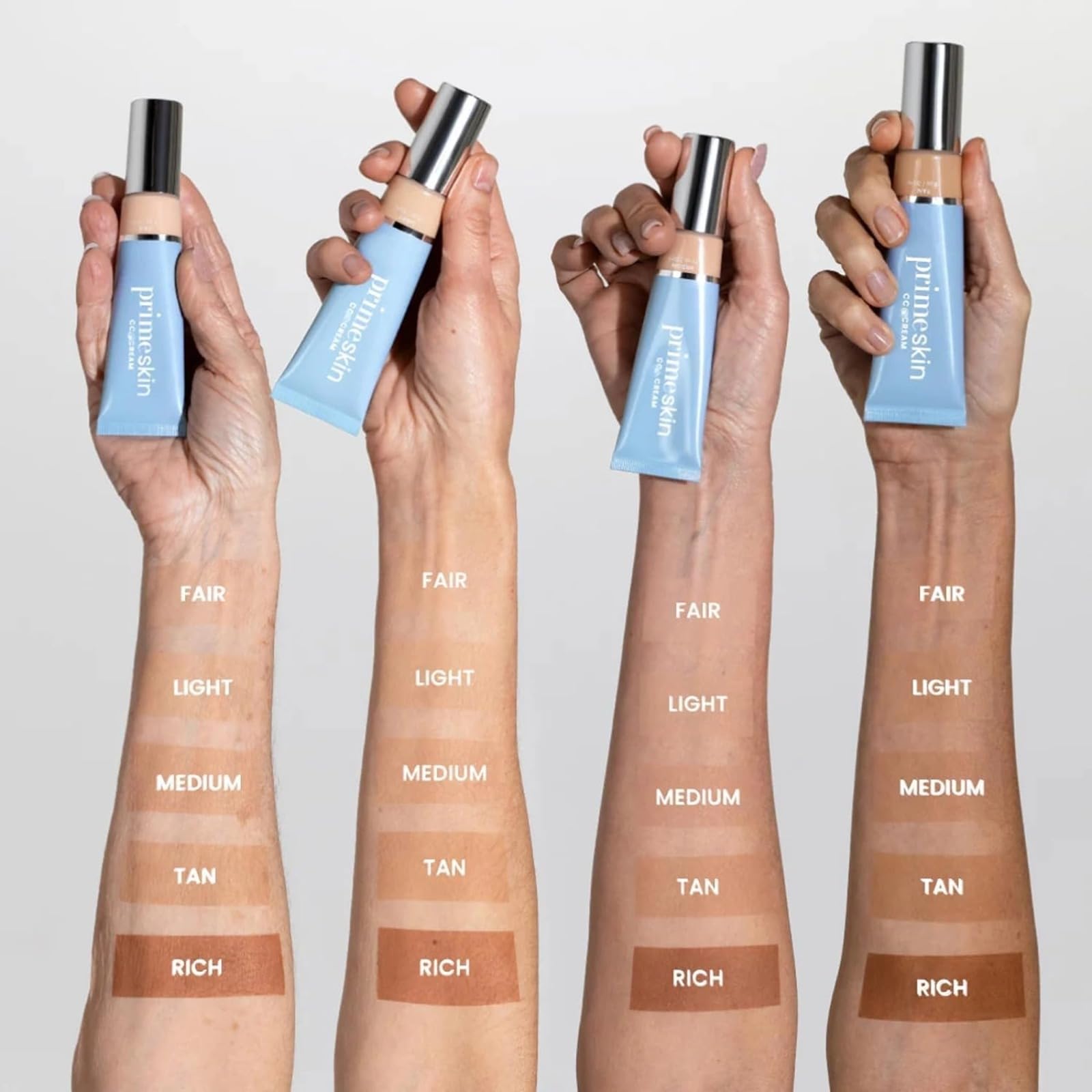 PrimeSkin CC Cream - Liquid Foundation Makeup for Women, 1 Fl Oz/30ml (Medium) | Lightweight Coverage, Natural Finish | Perfect for Daily Wear & Special Occasions