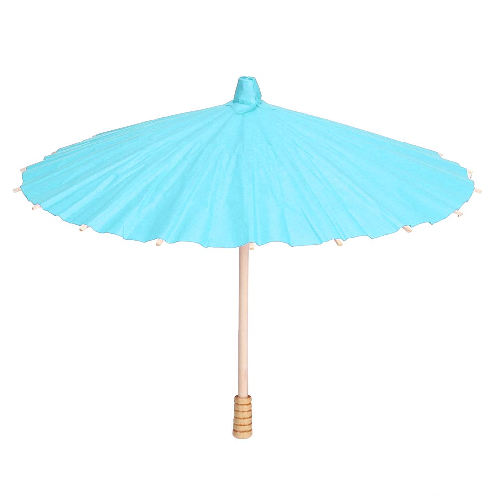 EBTOOLS Decorative Paper Umbrella - Blue Handmade Oil Paper Umbrella for Wedding, Bridal Shower, Party Decor & Kids DIY Painting Craft | Perfect for Indoor Events, Garden Parties, and Creative Art Projects