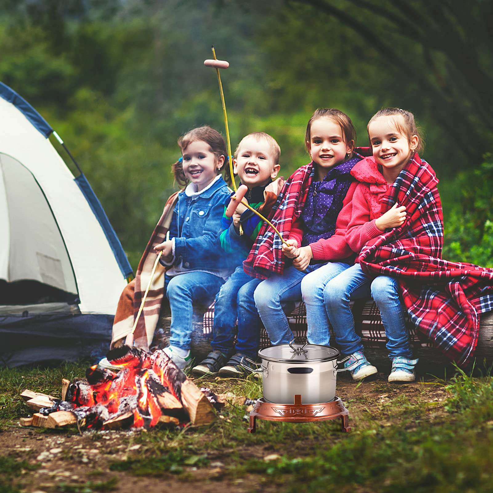 Portable Stainless Steel Camping Stove - Outdoor Cookware for Hiking & Backpacking