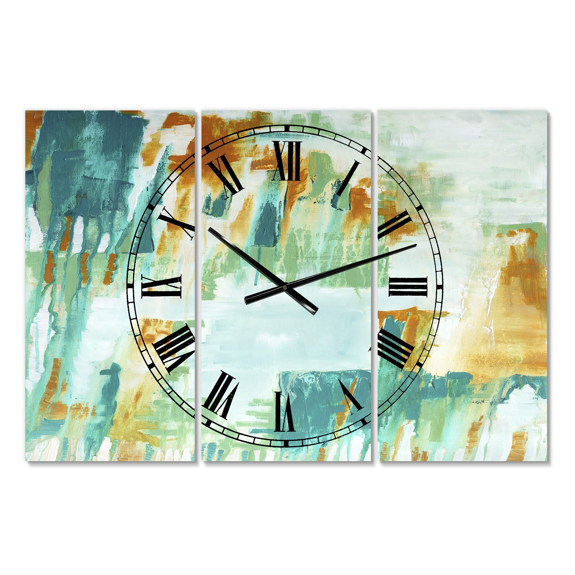 DesignQ 'On Your Right' Oversized Modern 3-Panel Wall Clock - Large Contemporary Home Decor for Bedroom, Bathroom, Office & Living Room | Perfect for Wall Decor, Housewarming Gifts & Interior Design