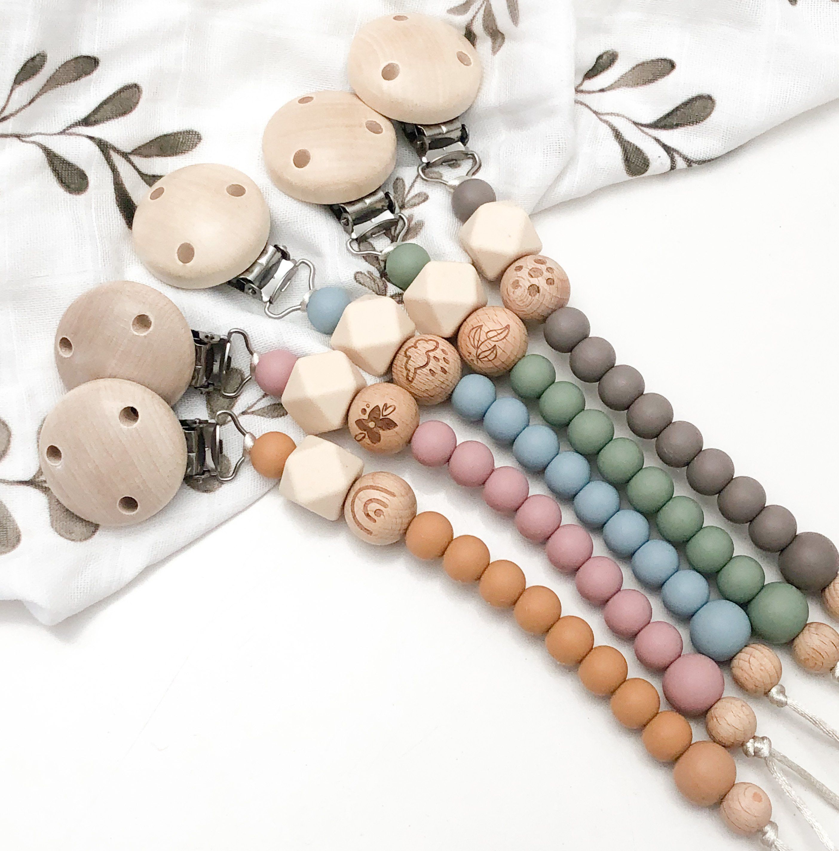 Elements Range Dummy Holders - Secure Baby Pacifier Clips for Strollers, Car Seats & Diaper Bags | Soft Silicone Teething Toys for Infants & Toddlers | Perfect for On-the-Go Parenting & Travel Essentials