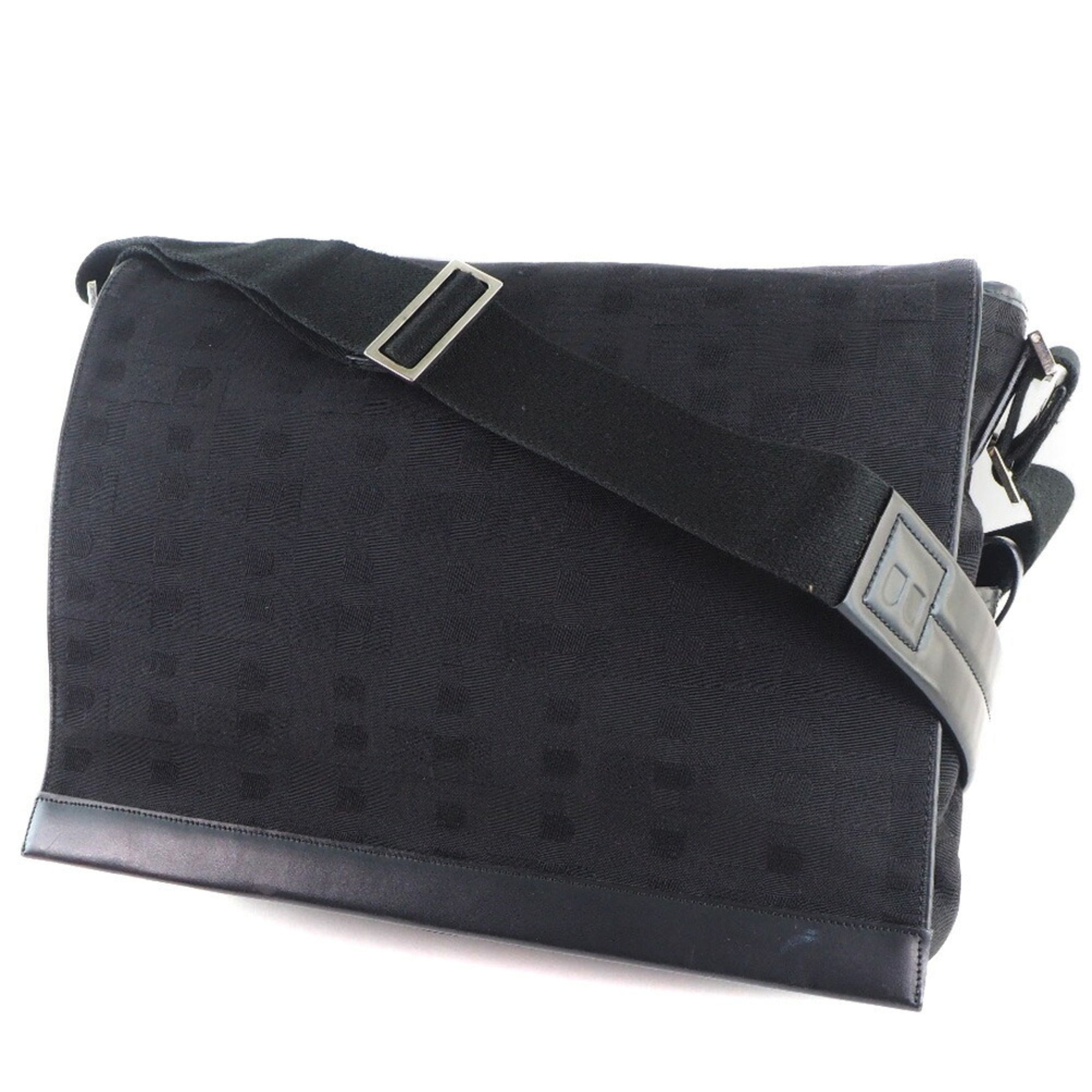 Stylish Black Canvas & Leather Messenger Bag for Men & Women - Perfect for Work, Travel & Daily Commute