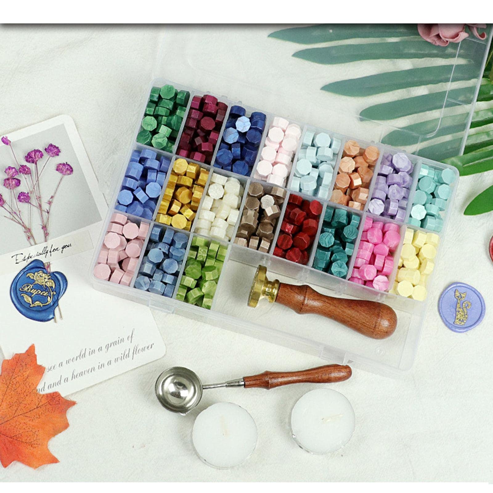Vintage Wax Seal Stamp Kit with Metallic Pens - Elegant Wax Sealing Set for Wedding Invitations, Letters, DIY Crafts & Collectibles - Perfect for Calligraphy, Scrapbooking & Gift Wrapping