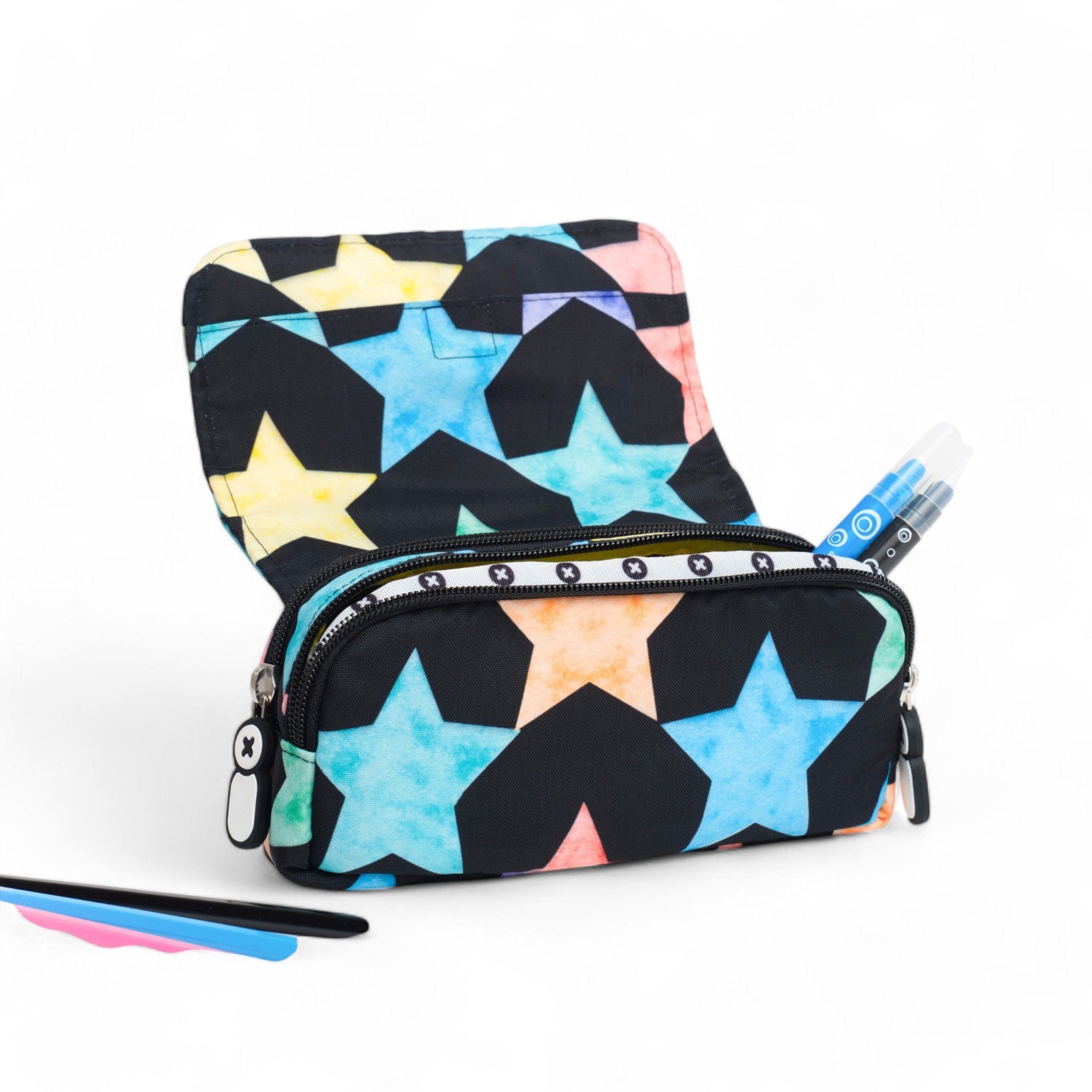 Premium Stars Design Pencil Case - Durable & Stylish School & Office Organizer for Kids & Adults - Perfect for Backpacks, Desks & Travel